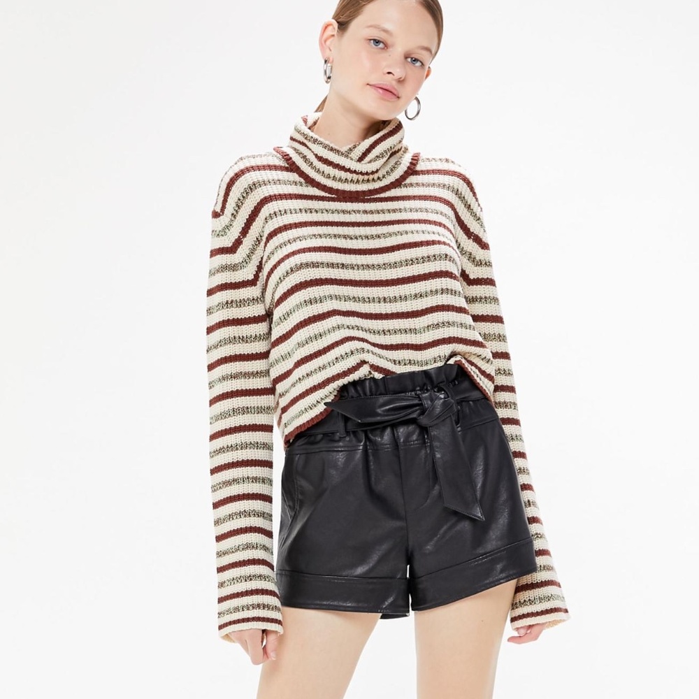 UO Mackenna Striped Turtleneck Sweater